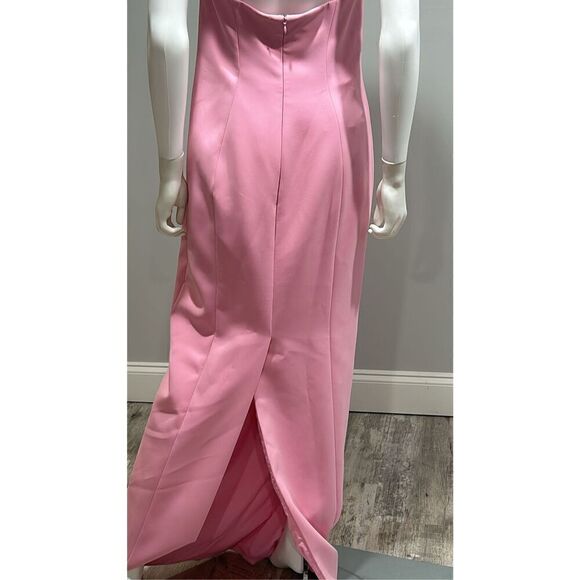 $4,490 Carolina Herrera Pink Strapless Heart Column Gown Size 8 - Picture 11 of 13